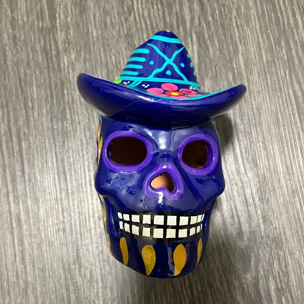 Hand Painted DAY OF THE DEAD Skull